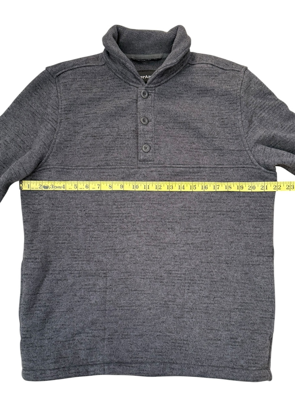 prAna Polartec Tri Thermal Threads Henley Large Charcoal Gray Pullover Outdoor - Picture 8 of 13